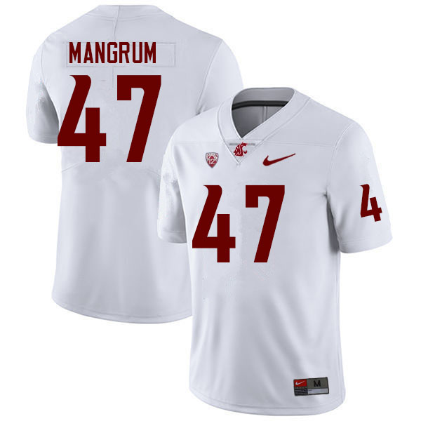 Men #47 Okoye Mangrum Washington State Cougars College Football Jerseys Sale-White